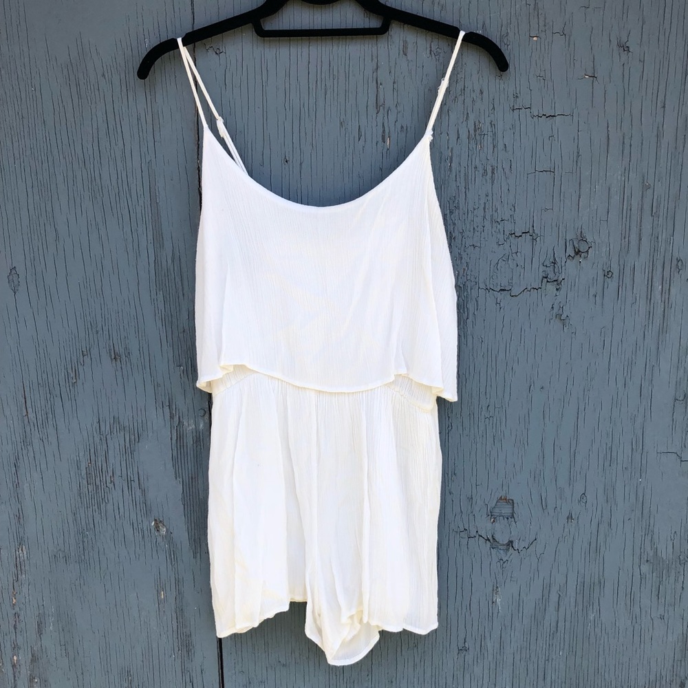 White tank top romper from Phanuel